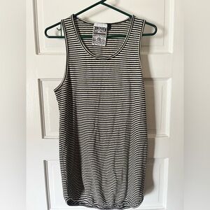Jungmaven Men’s Tank Size L Black and White Stripe